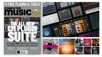 the cover of Computer Music magazine alongside screengrabs of the interfaces of this month's software and samples